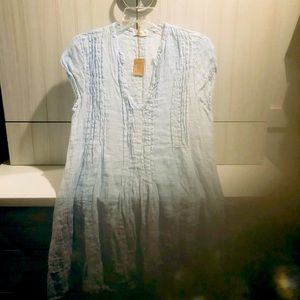 CP Shades lightweight linen pin tucked tunic